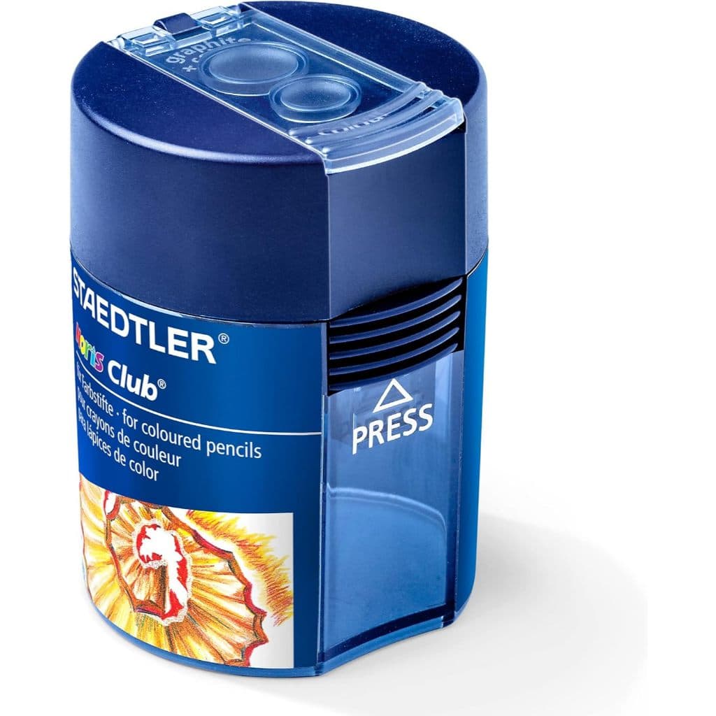 STAEDTLER | 512 002 BKD03 | Apontador Duplo com Depósito | Noris | Azul | Dois Furos 8.2mm 10.2mm