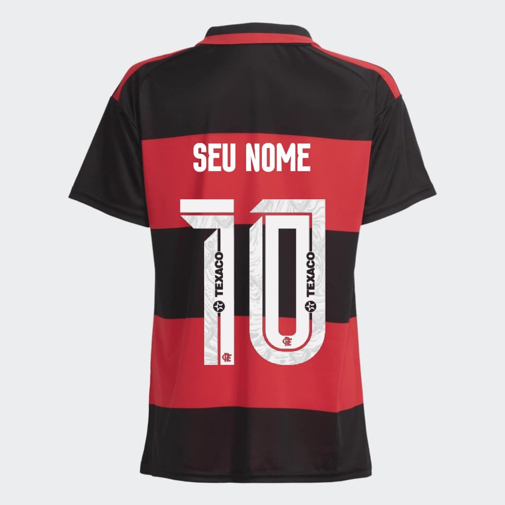 Manto Flamengo Masculina Jogo 1 Adidas 2026 – Personalize Seu Nome e Seu Número