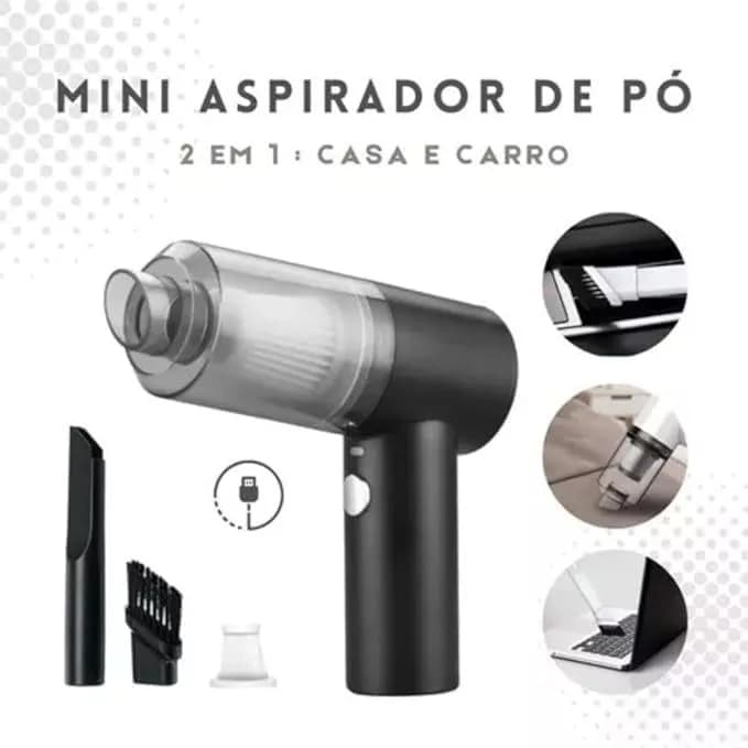 Aspirador e Soprador Portátil 4 em 1 - Alta Potência e Multifuncional para Limpeza Completa