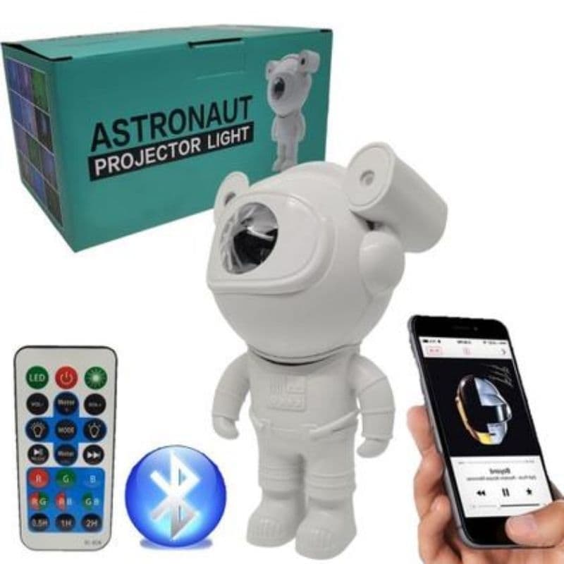 Projetor Galáxia Astronauta Galaxy Lights Estrelas Nebulosas Luminaria Com Controle
