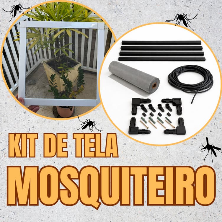 Kit tela mosquiteiro mosqueteira perfil aluminio (varias medidas)