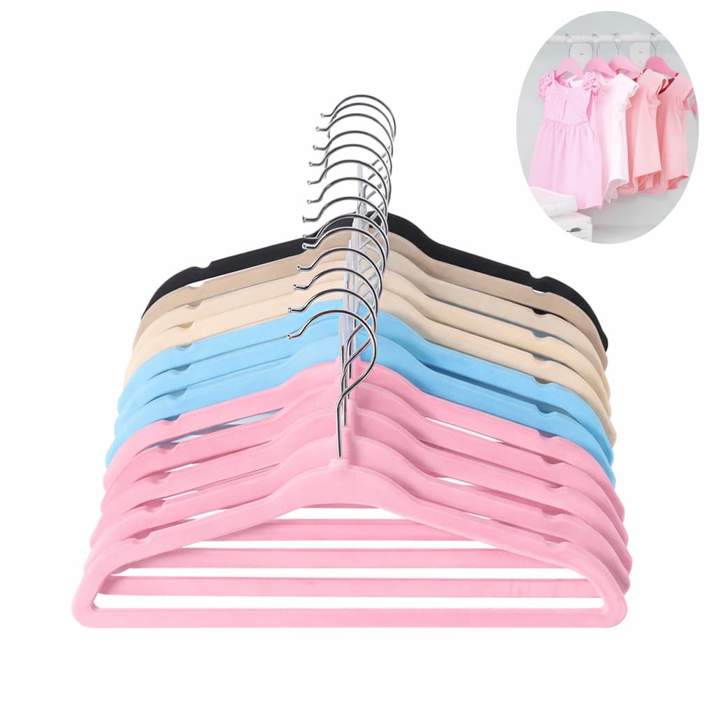 Vittak Kit Cabide Infantil Veludo Slim Antideslizante Organizador – Criança e Bebê | 10, 20, 30 ou 50 Unidades