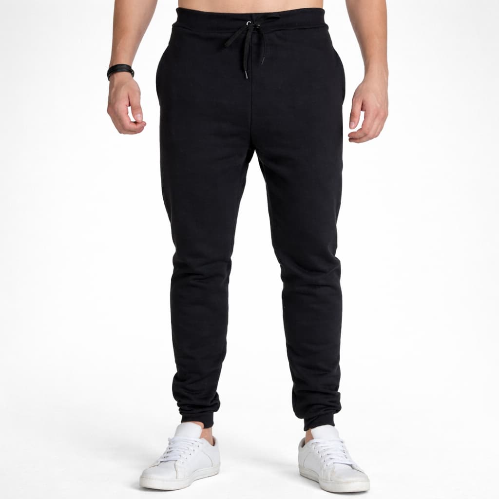 Calça de Moletom Pelúcida com Amarração Masculina Estilo Jogger Academia  Caminhada e Casual Básica