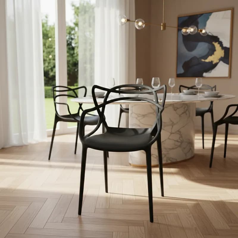 Kit 04 Cadeiras de Jantar Allegra Polipropileno Cozinha Escritório Área Gourmet Oferta Envio Rápido