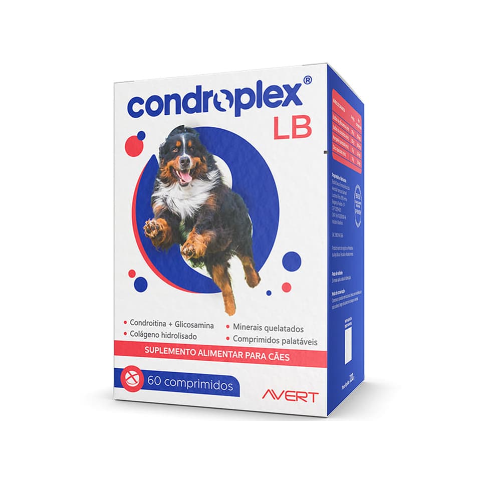 Condroplex Lb 120g 60 Comprimidos Suplemento Cães Avert