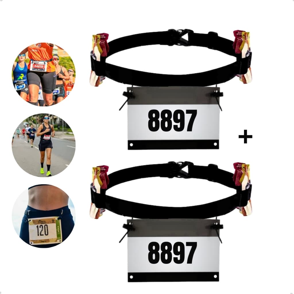 Cinto Porta Numero Para Corrida Triathlon Ciclismo Carbo Gel