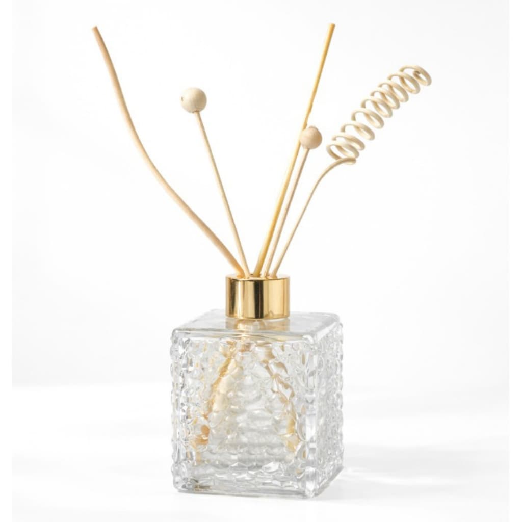 Difusor Decorativo de Aromas Varetas 200ml Vidro Texturizado Luxo com Tampa