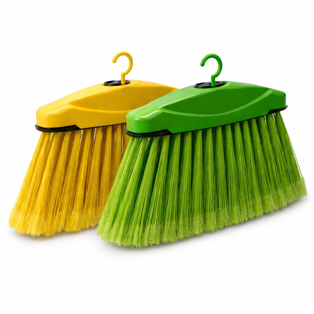 Kit 2 Vassouras Sem Cabo Cerdas Firmes Para Limpeza Multiuso Quintal Garagem Calçada Externa