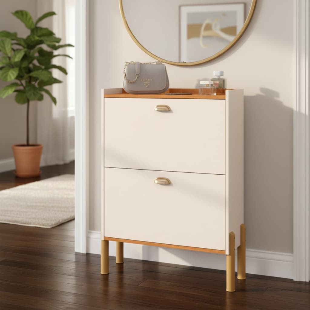 Sapateira Hall De Entrada Organizadora Quarto Puxador Concha Closet 12 Pares de Sapatos - Cores