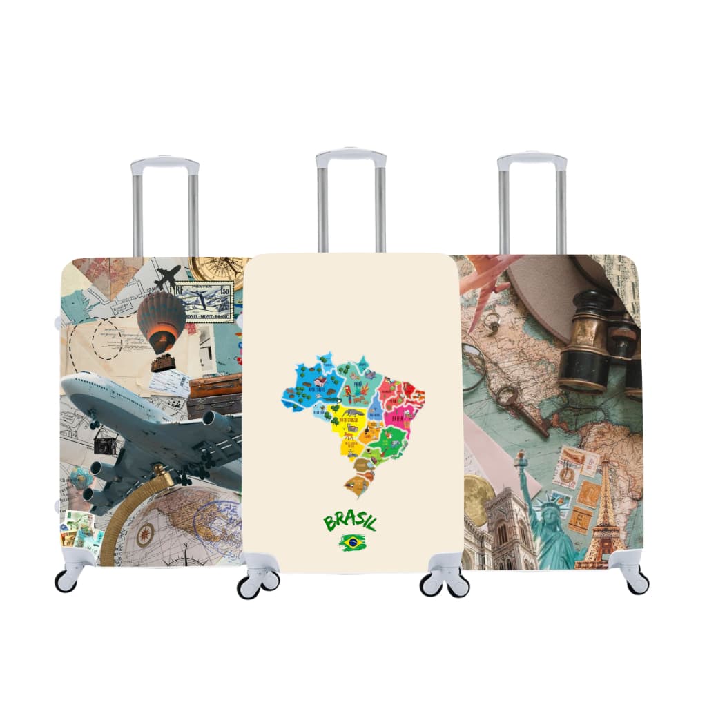 Capa de Mala Personalizada Mapas Mundi Estilo e Proteção Para Suas Viagens Bagagem
