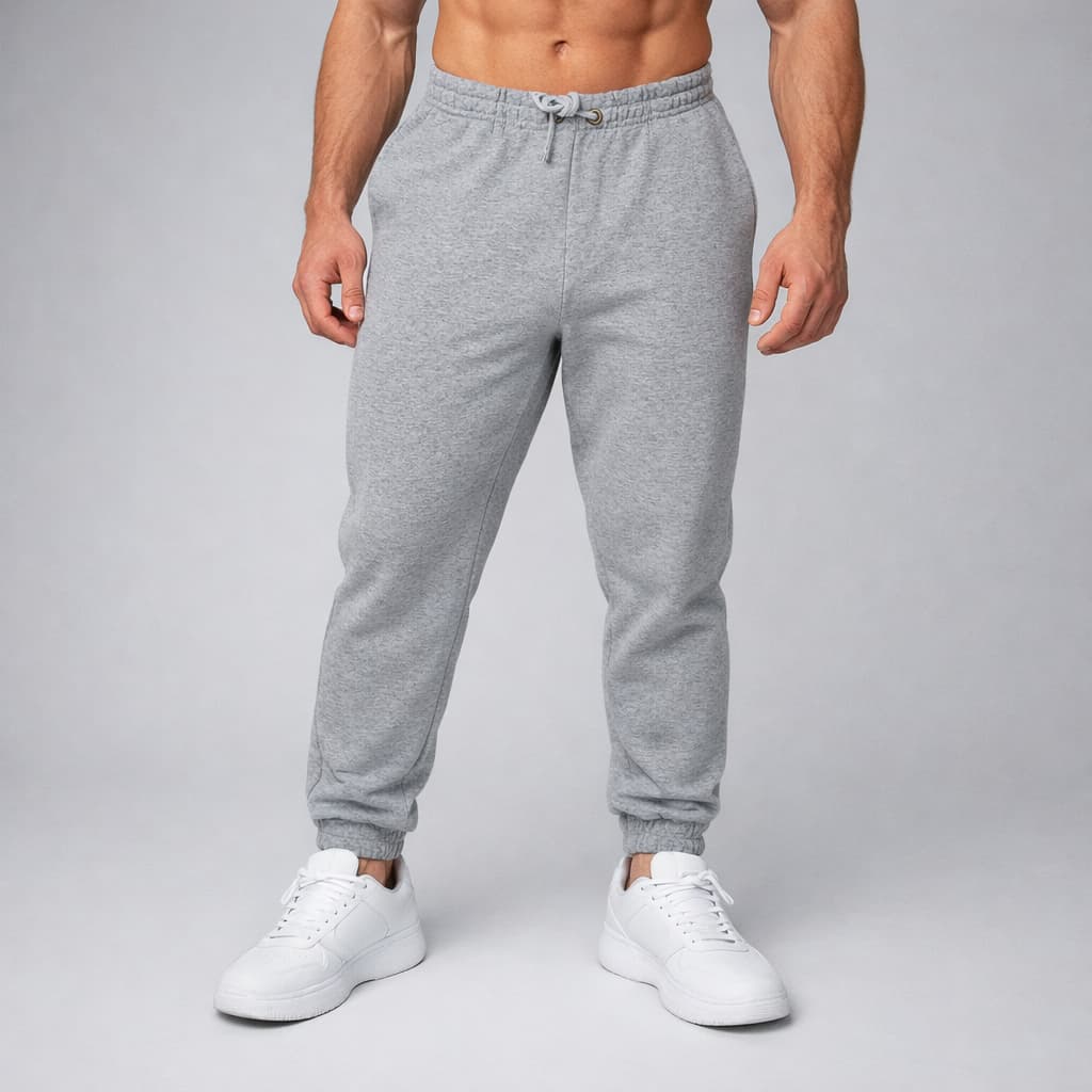Calça Moletom Masculina Térmica com Bolsos e Cós com Elástico e Cordão Ajustável Algodão Frio Jogger