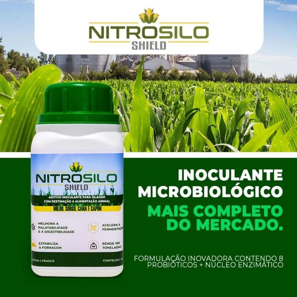 Nitro Silo 100g Inoculante Biológico para Silagem Milho, Capim, Sorgo Brs-capiaçú 100 Toneladas Agro