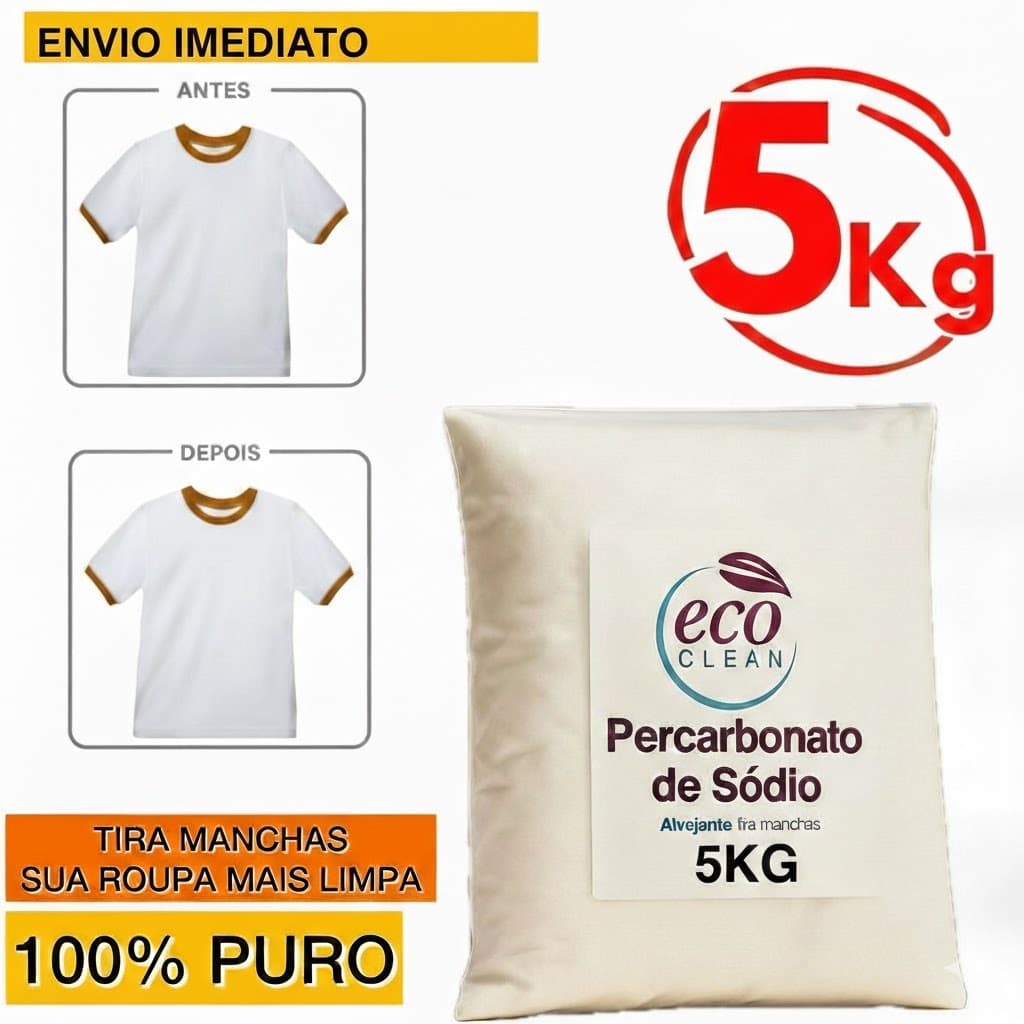 5KG Percarbonato de Sódio Alvejante Sem Cloro Tira Manchas