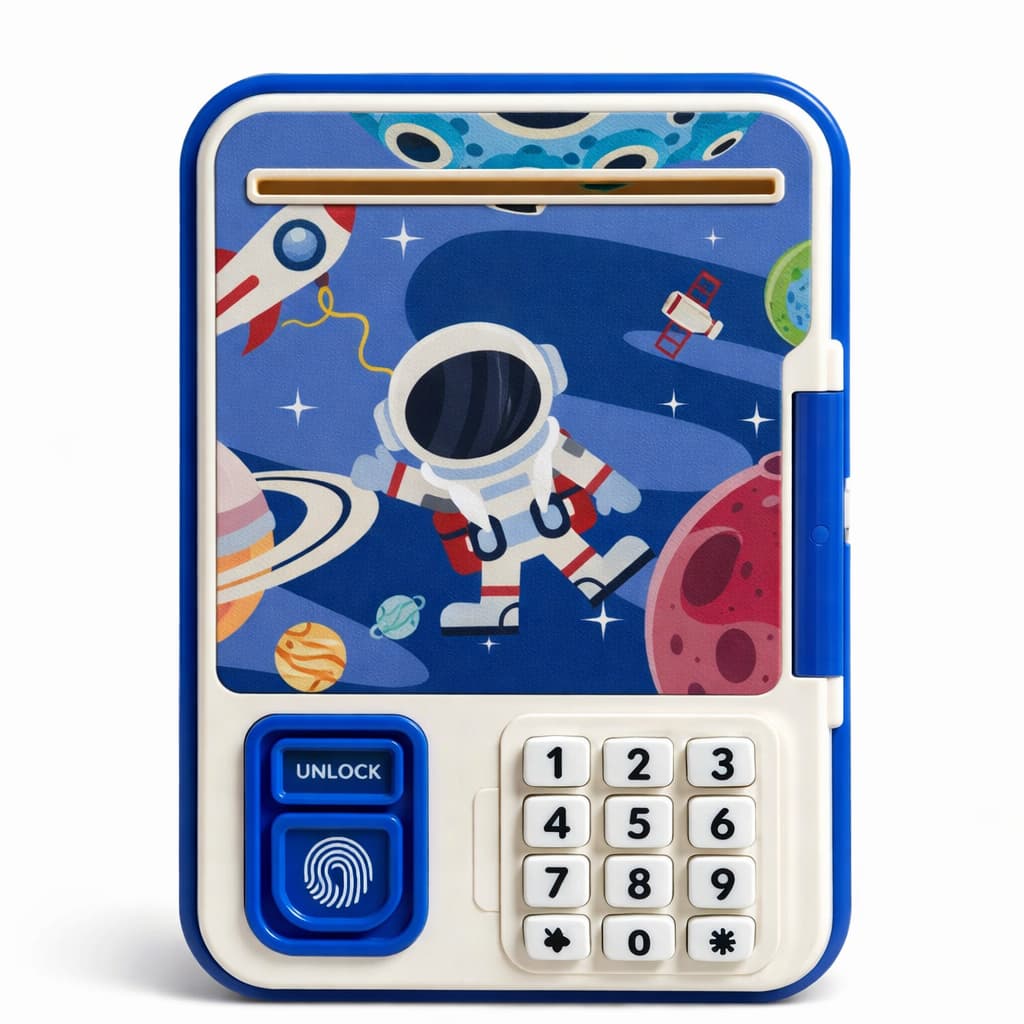 Cofre Eletrônico Infantil Com Senha E Digital Nota E Moedas