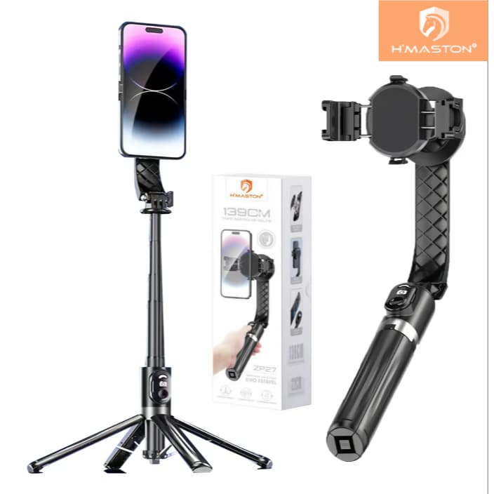 Bastão Pau De Selfie E Tripé 139CM Bluetooth Retrátil Portátil Com Controle Remoto H'maston ZP-27