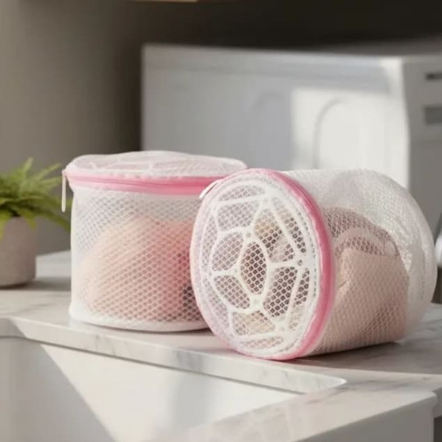 Conjunto Saco para Lavar Roupas Intimas Protetor de Sutiã Telado Protege Maquina de Lavar Lavanderia