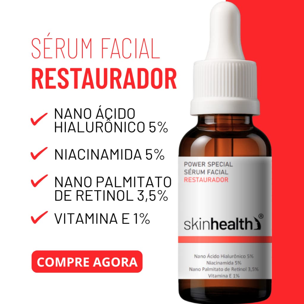 Sérum Pré Make - Restaurador - Sérum Nano Retinol + Ácido Hialurônico + Vitamina Skinhealth 30ml - Pré Maquiagem