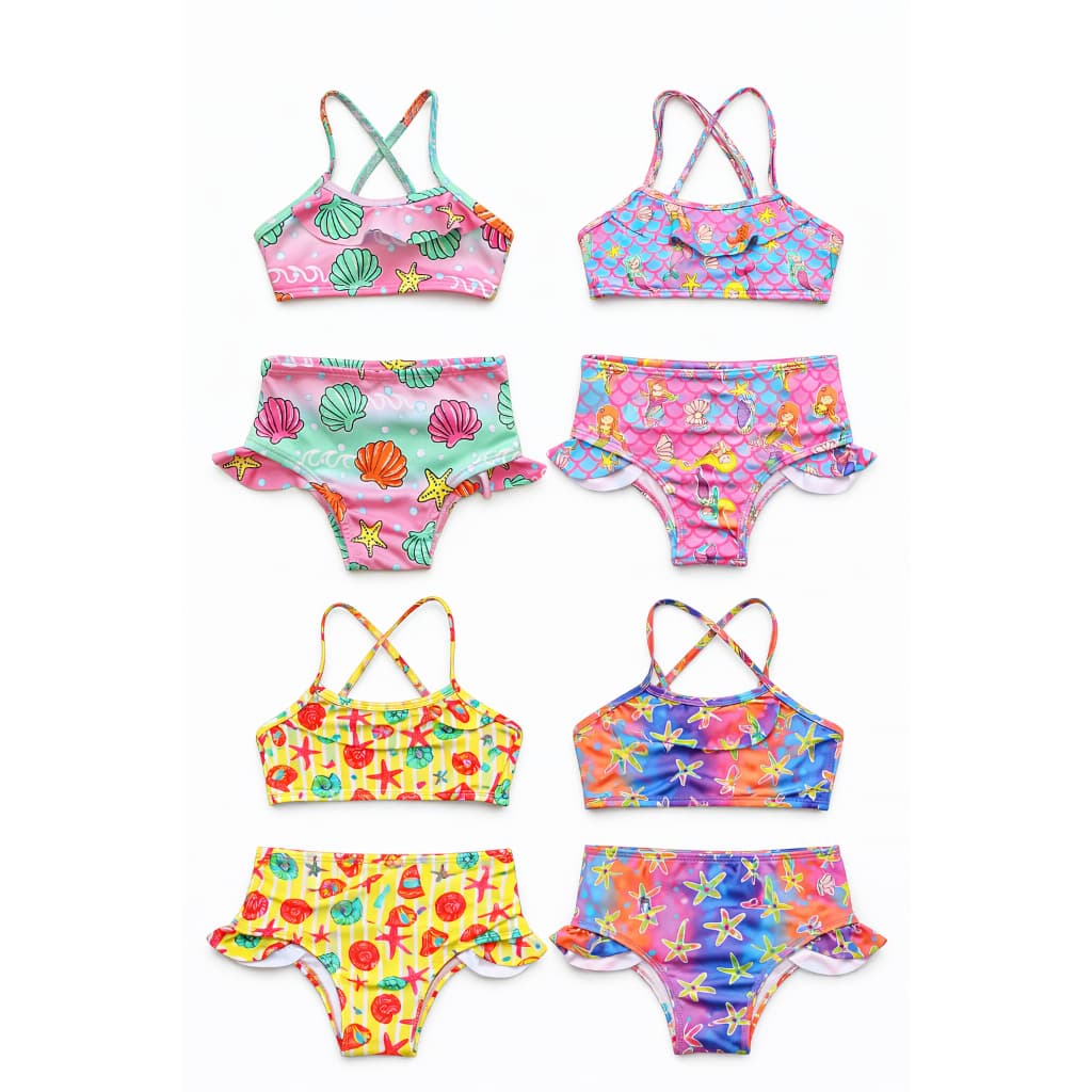 Biquini SUNSET Babadinho Premium Infantil Estampado com forro - Biquíni (Tamanho 2 a 8 anos) PREMIUM