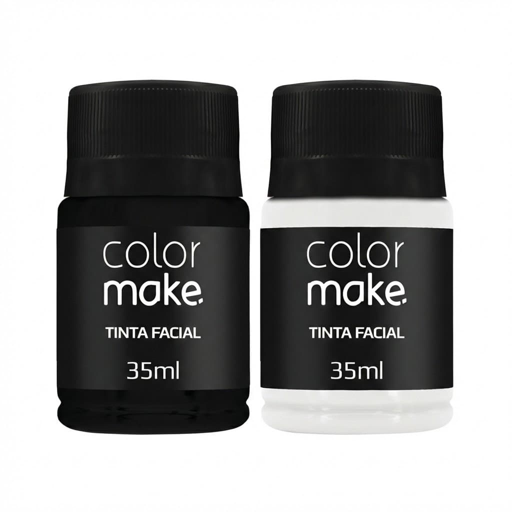 Tintas Líquidas Faciais Branco e Preto 35ml Colormake - maquiagem artística