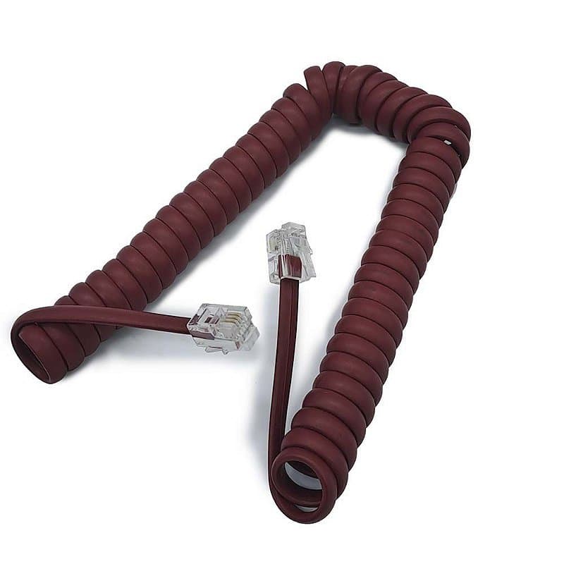Cabo Cordão Para Telefone Espiral Modular (4 Vias Rj9 4x4) Com 1,75 Metros - Vinho