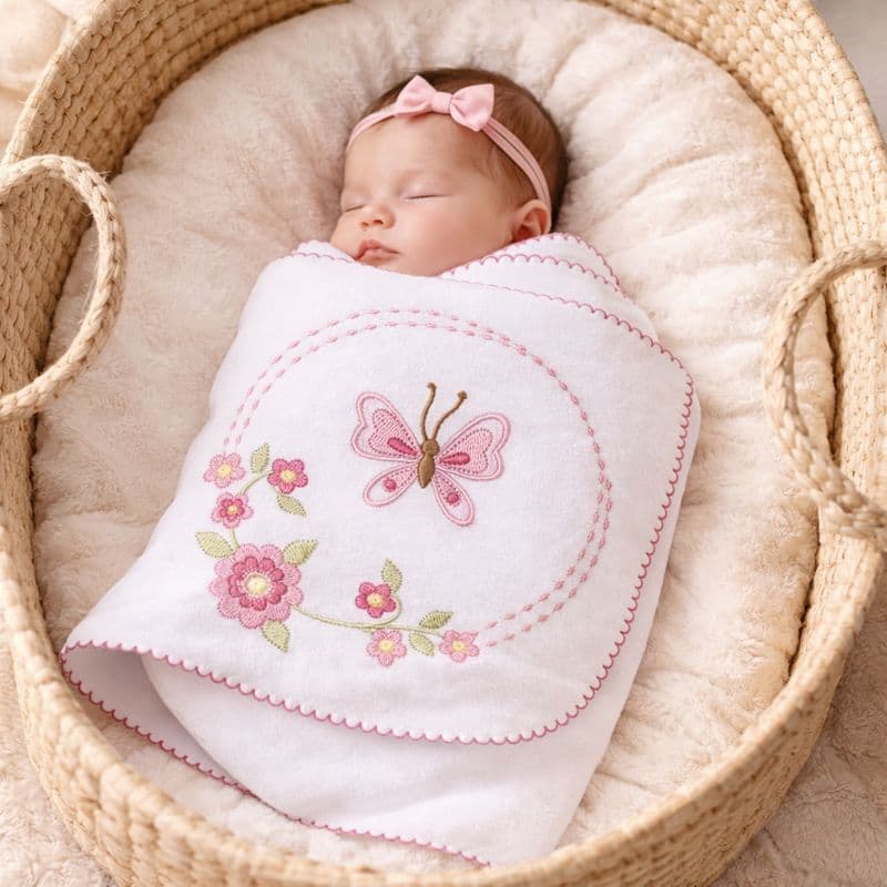 Cueiro Bordado e Flanelado Menina e Menino A Pronta Entrega 100% Algodão - Produto Antialérgico - Maternidade