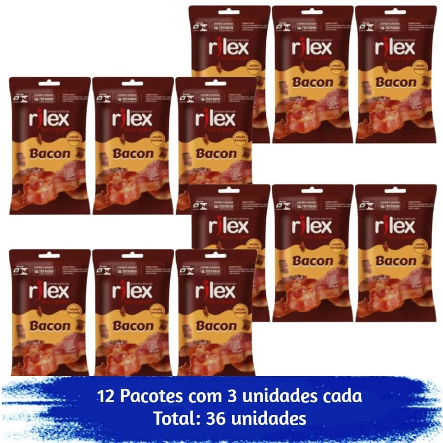 Preservativo Rilex Bacon Com 36 Unidades 12x3
