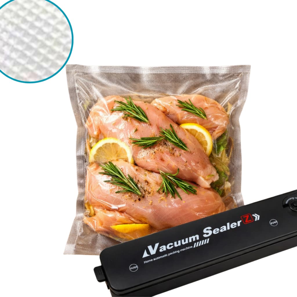 Embalagem Saco Seladora Alimentos Vácuo Alimentos Ranhura Gofrada Estriada Texturizada Armazenamento