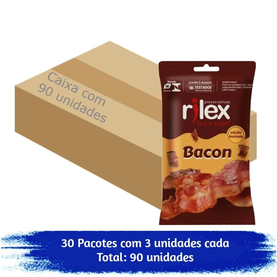 Preservativo Rilex Bacon Com 90 Unidades 30x3