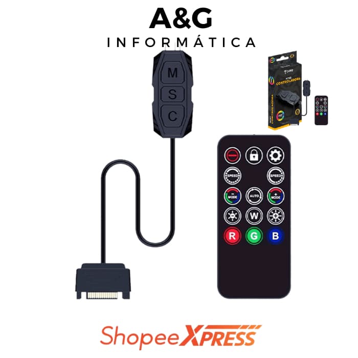 Mini Controladora ARGB com Controle para Fans de 3 Pinos ARGB