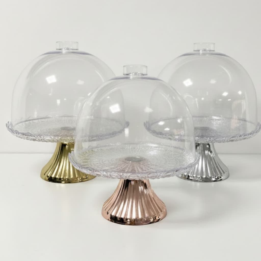 Boleira Cake Esmeralda Com Cúpula - Gold