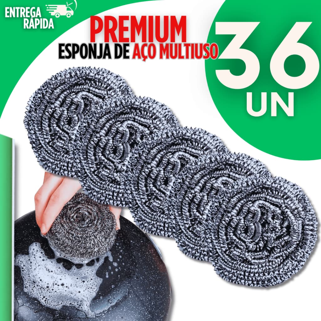 36 Esponja De Aço Inox Lava Louça Não Enferruja Limpeza Pesada Bucha Palha de Aço Panela Cozinha