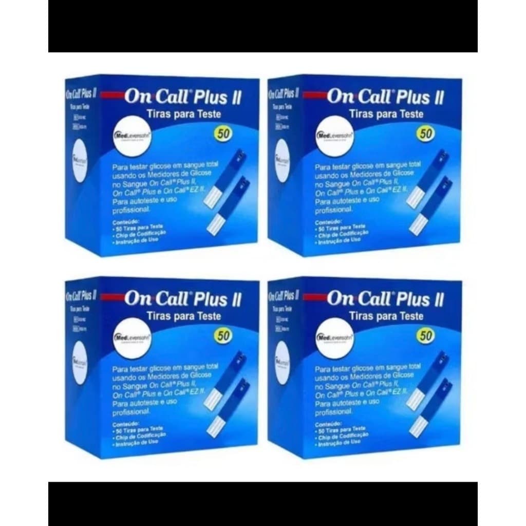 TIRAS DE TESTE DE GLICOSE FITA DE GLICEMIA ON CALL PLUS II