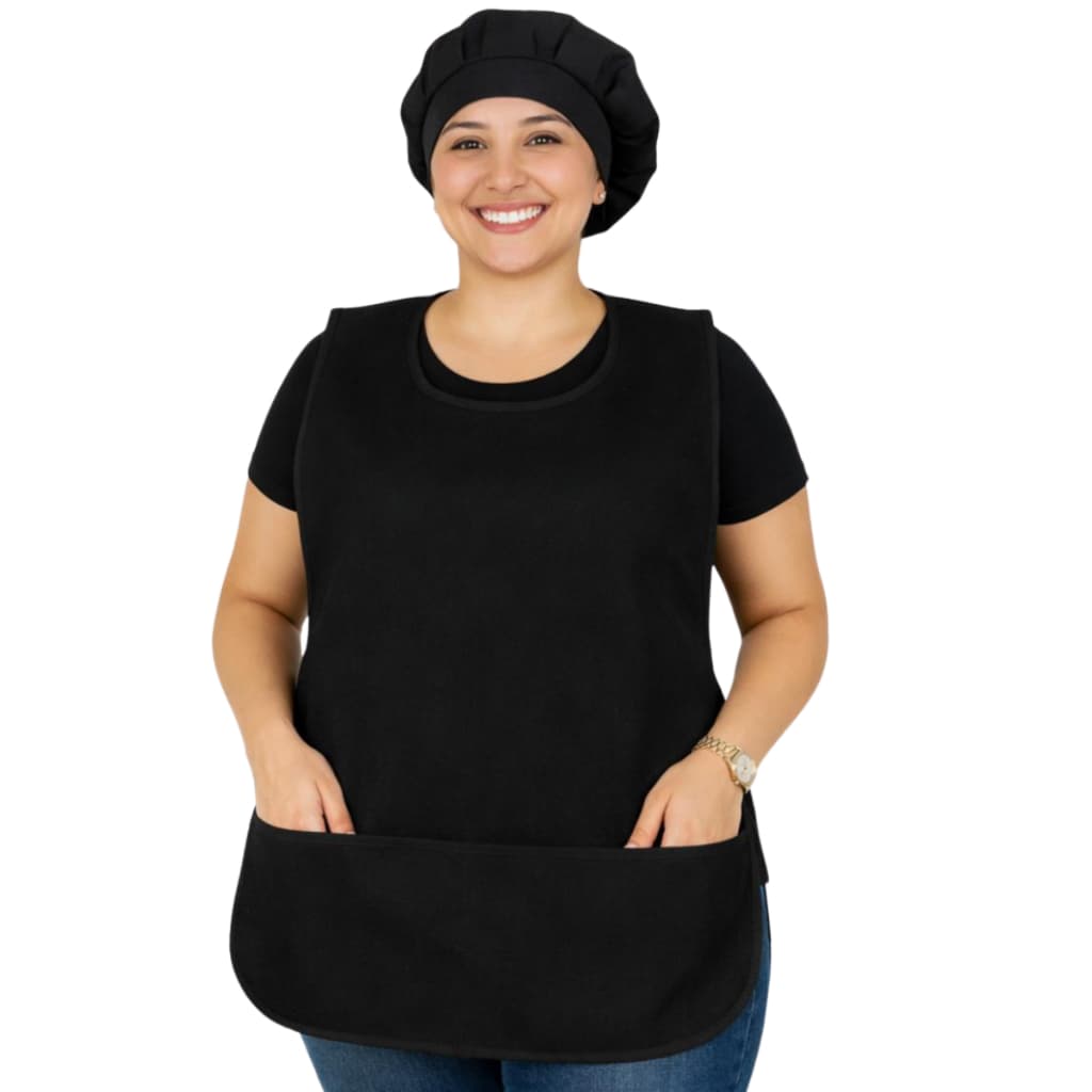 Avental Bata Plus size gg com Touca jaleco frente e costas restaurante evento