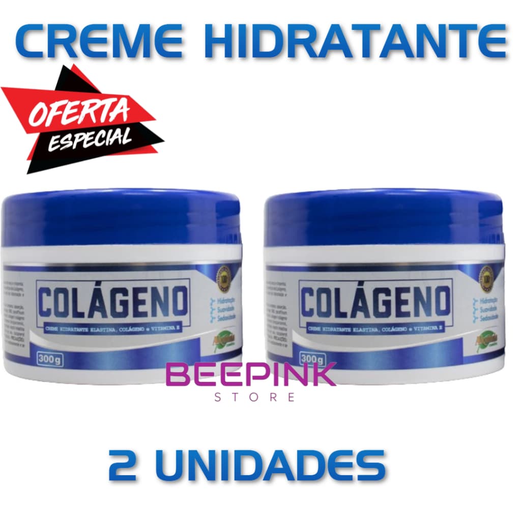 KIT 2 UND - CREME HIDRATANTE ELASTINA, COLÁGENO E VITAMINA É 300G - ALQUIMIA COSMÉTICOS