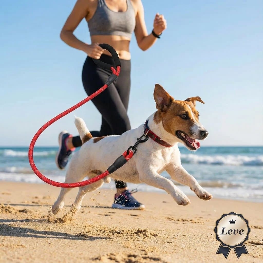 Guia de Corda para Cachorros Reforçada - 1,20 metros de comprimento para passeios com cães