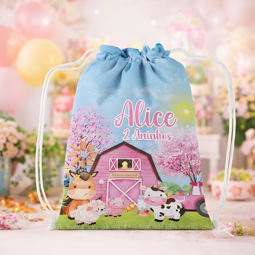 10 Mochilinha Personalizada Saco de Costa, Saquinho Surpresa Para Festas e Aniversários.