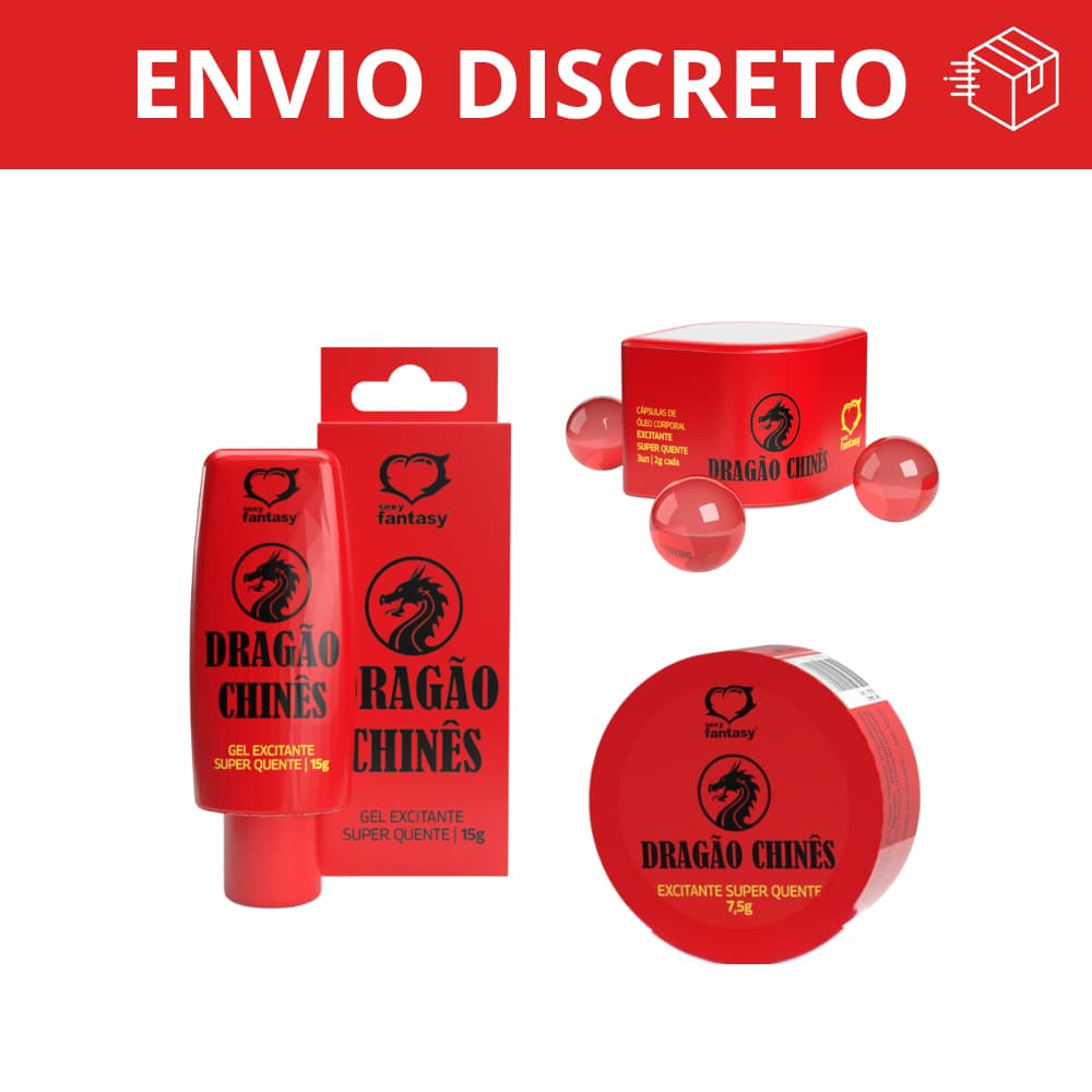 Dragão Chinês Excitante Super Quente - Gel 15g, Bolinhas de óleo e Pomada Sexy Fantasy