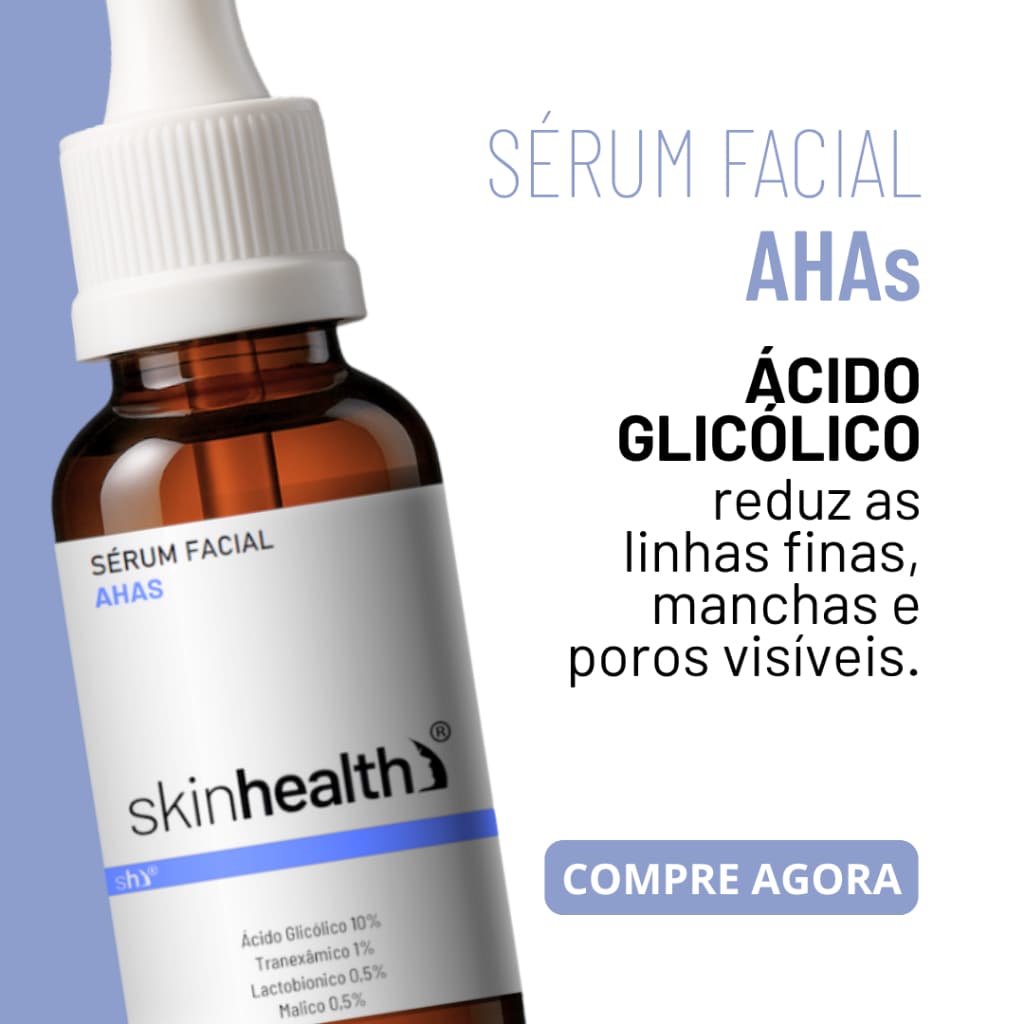 Sérum AHAs 30ml - Antiacne Anti manchas Concentrado Em Ácido Glicólico + Tranexâmico + Lactobionico + Málico  Skinhealth