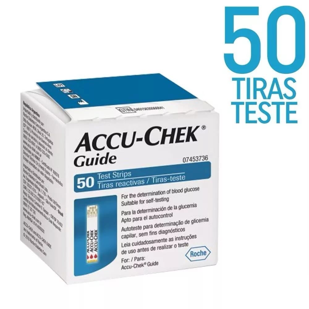 TIRAS MEDIDOR GLICEMIA ACCU CHEK GUIDE 50 UNIDADES