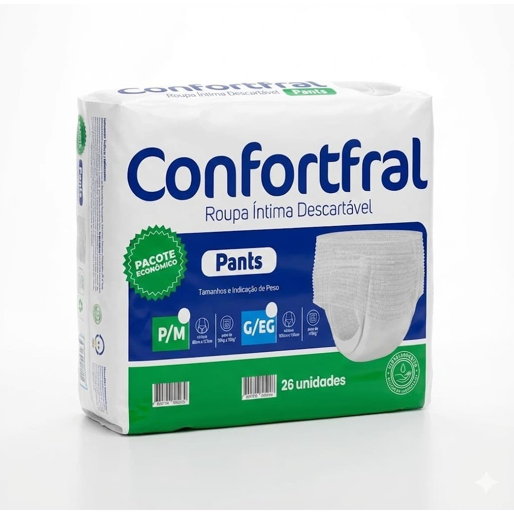Fralda Geriatrica Adulto Calça Antivazamento Absorção 26 Unidades Idoso