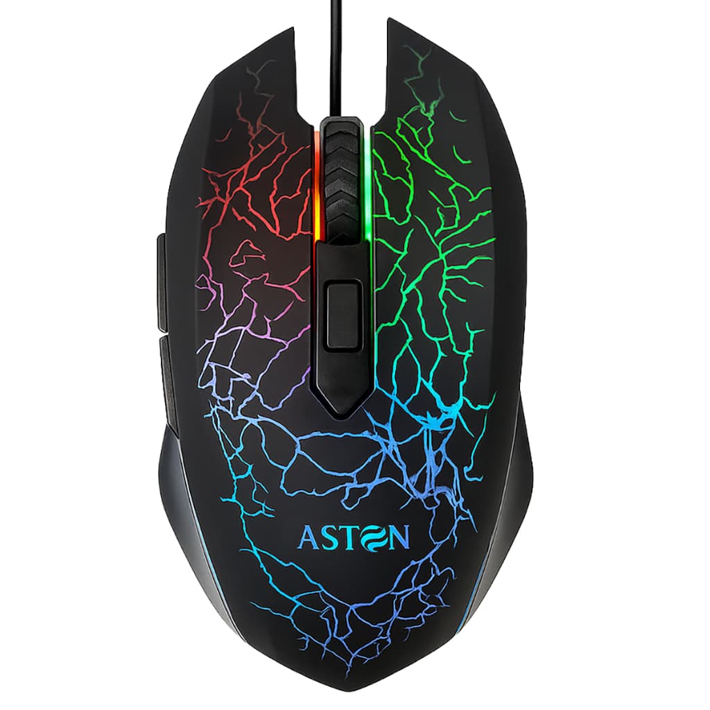 Mouse Gamer 6 Botões LED RGB 2400DPI USB Ergonômico Aston