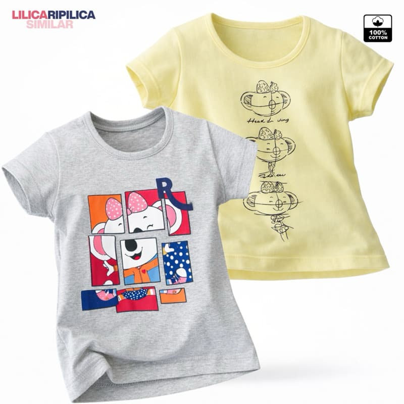 Blusa Infantil Menina Lilica Ripilica Algodão Baby Look 2 a 12 Anos
