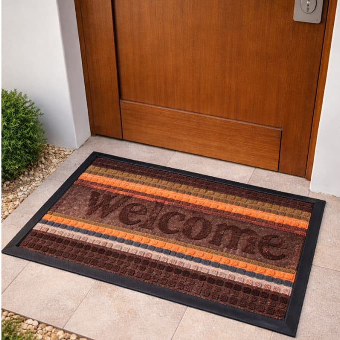 Tapete Capacho 40 cm x 60 cm Emborrachado de Porta Bem Vindo Estampado - Estampas Variadas