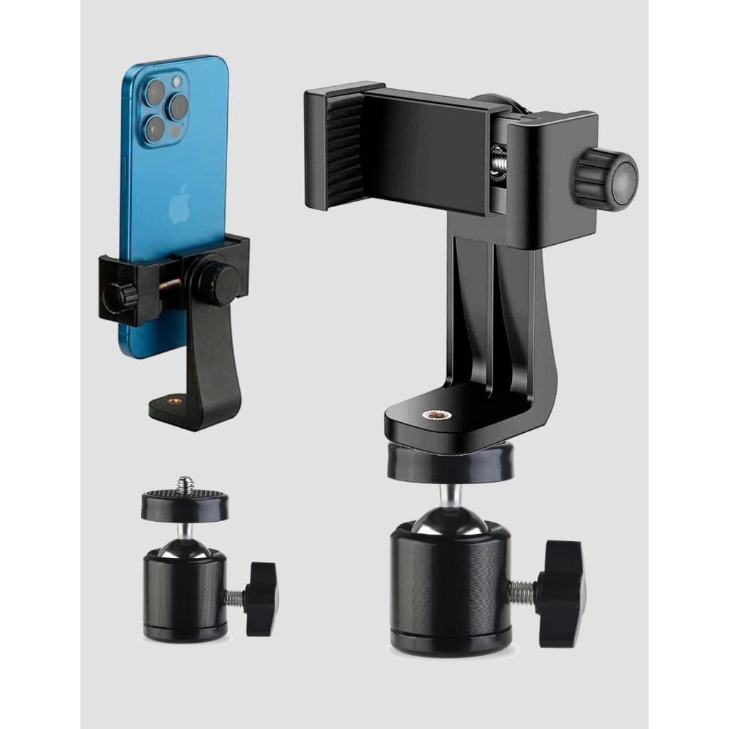 Kit Cabeça articulada para Tripé  Ball Head + Suporte Para Celular 360º Rosca 1/4