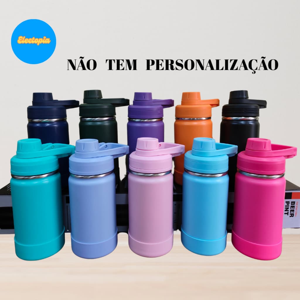 Garrafa Térmica Portátil Academia Esporte Viagem Café Chá Inox Copo 350ML Antivazamento