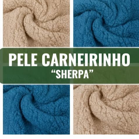 TECIDO PELE CARNEIRINHO "SHERPA" OU CARAPINHA (1M X 1,60M)