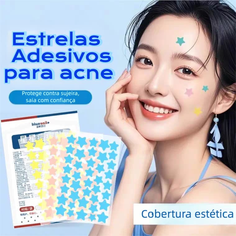 Kit 40/80/120/140 Patches Para Remoção De Acne Em Forma De Estrela -Adesivos De Cuidados Faciais Para Espinhas E Manchas