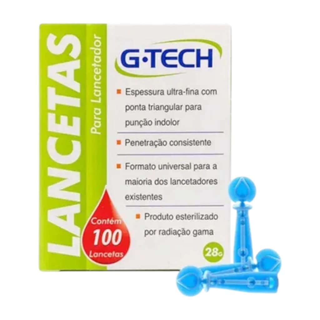 LANCETAS UNIVERSAL PACOTE COM 100 UNIDADES GTECH ORIGINAL