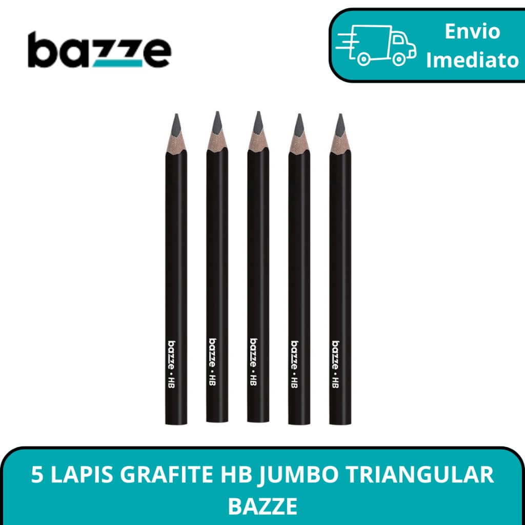 5 LAPIS GRAFITE HB JUMBO TRIANGULAR BAZZE
