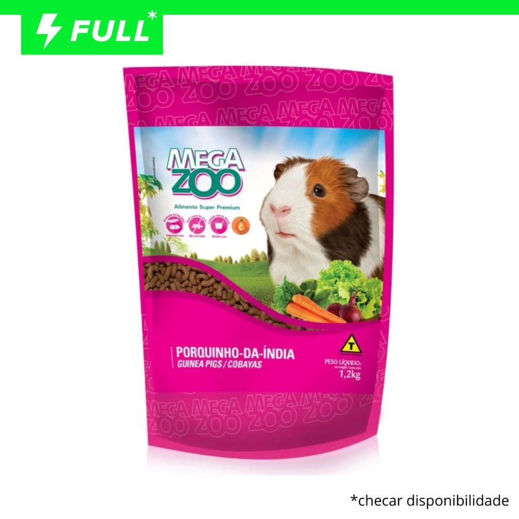 Racao Megazoo Super Premium Extrusada Porquinho-da-Índia 1,2kg Nutrição Avançada Alimento Completa